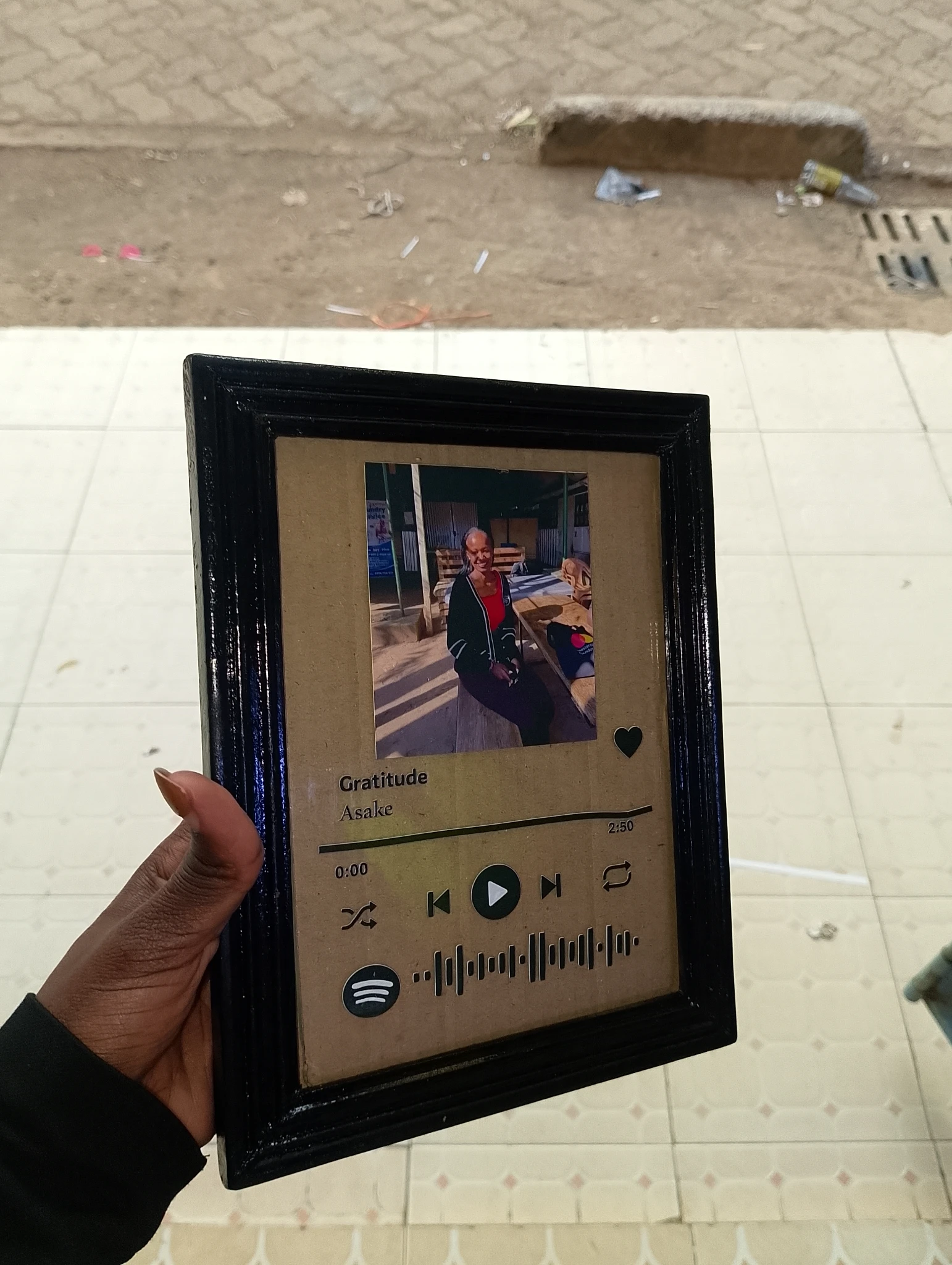 Polaroid  Spotify glass art