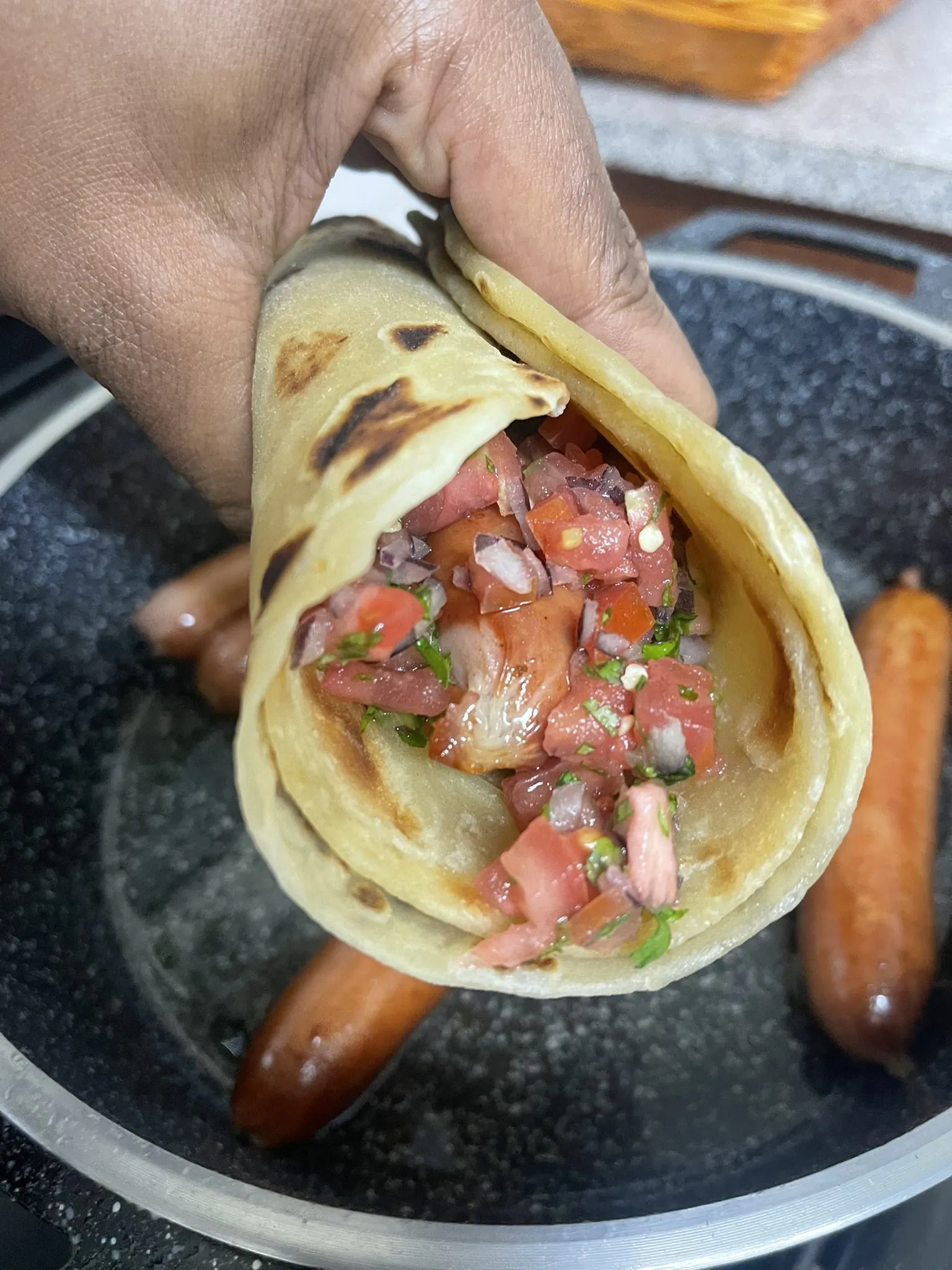 Smocha with Choma sauce
