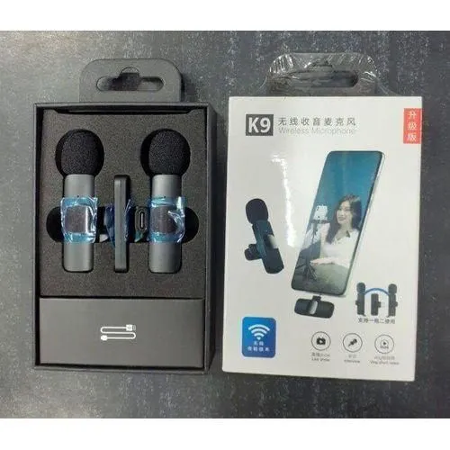 K9 Type-C Wireless Bluetooth Lavalier Microphones Portable Audio Video Recording Mini Mic for Phone Live Broadcast Gaming Mic Wireless Microfone for TIKTOK Youtube FacebookGame Photo Video Accessories
