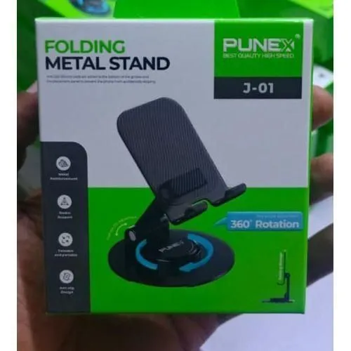 Punex Folding Metal Stand Desktop Flexible Phone Holder 360Rotation