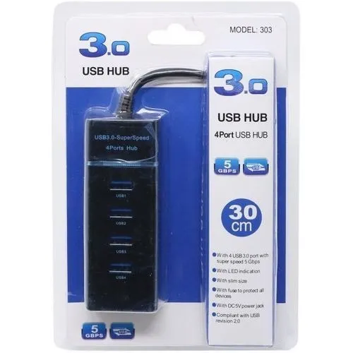 3.0 USB HUB 4-PORT USB HUB 5GBPS 30CM