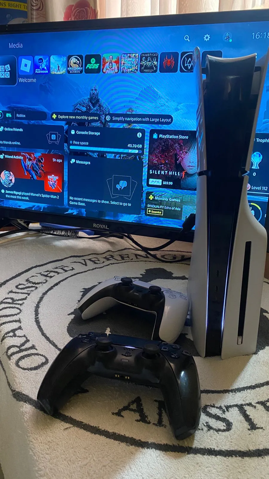 Sony PS5 Playstation 5 Console Standard,( it comes with 2 controllers and a collection of 108 games in It's game library)