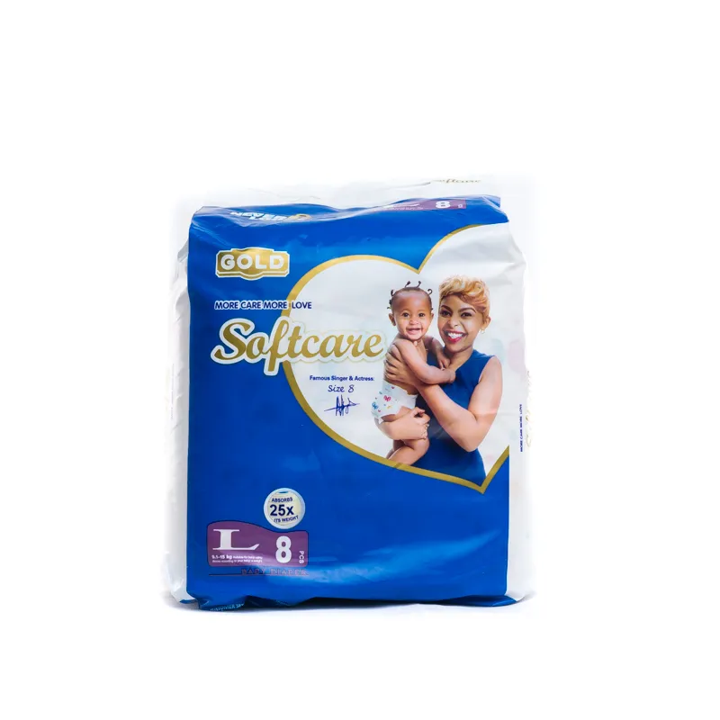 Softcare Gold Baby Diapers Large 8pcs (9.1â€“15kg)