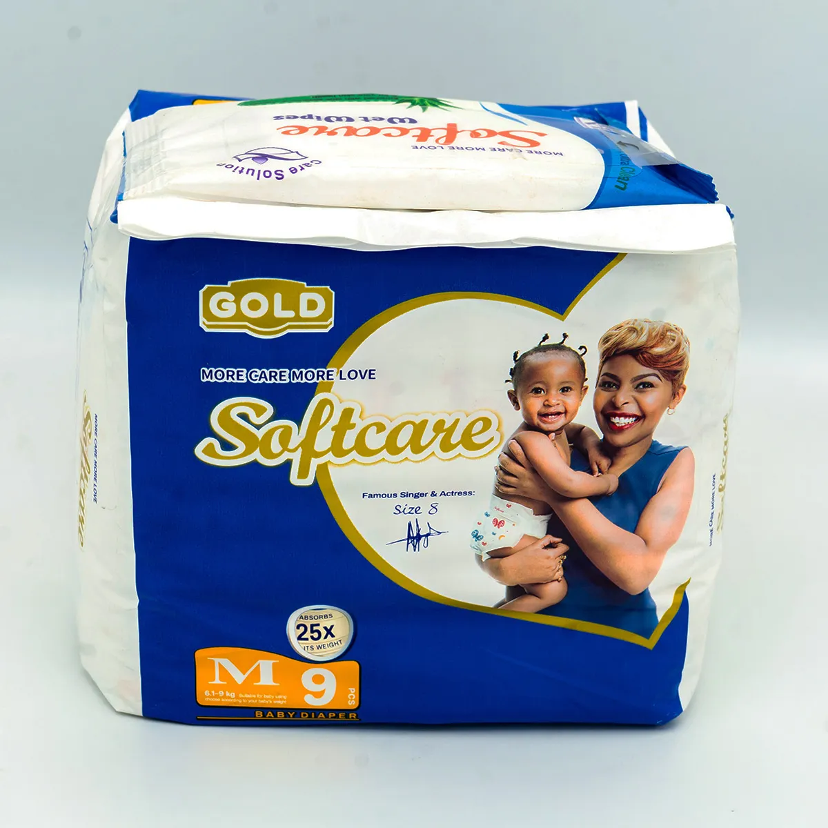 Softcare Gold Baby Diapers Medium 9pcs (6.1â€“9kg)