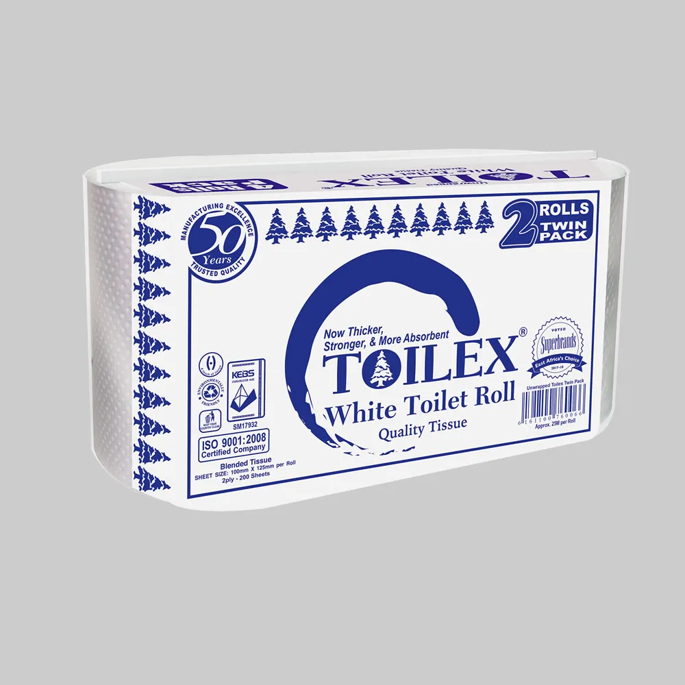 Toilex white toilet paper 2rolls
