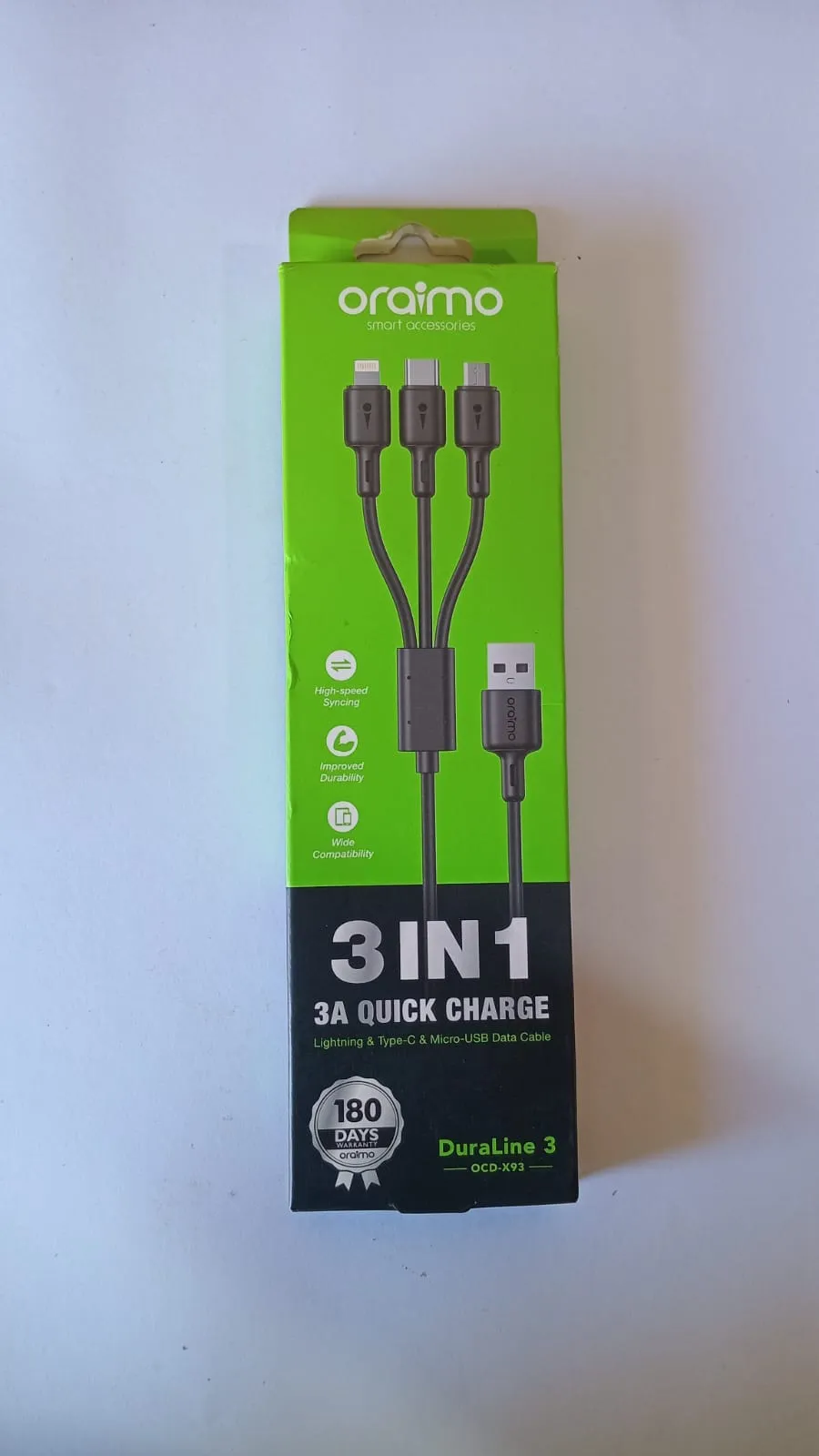 3-in-1 Quick Charge Oraimo Cable