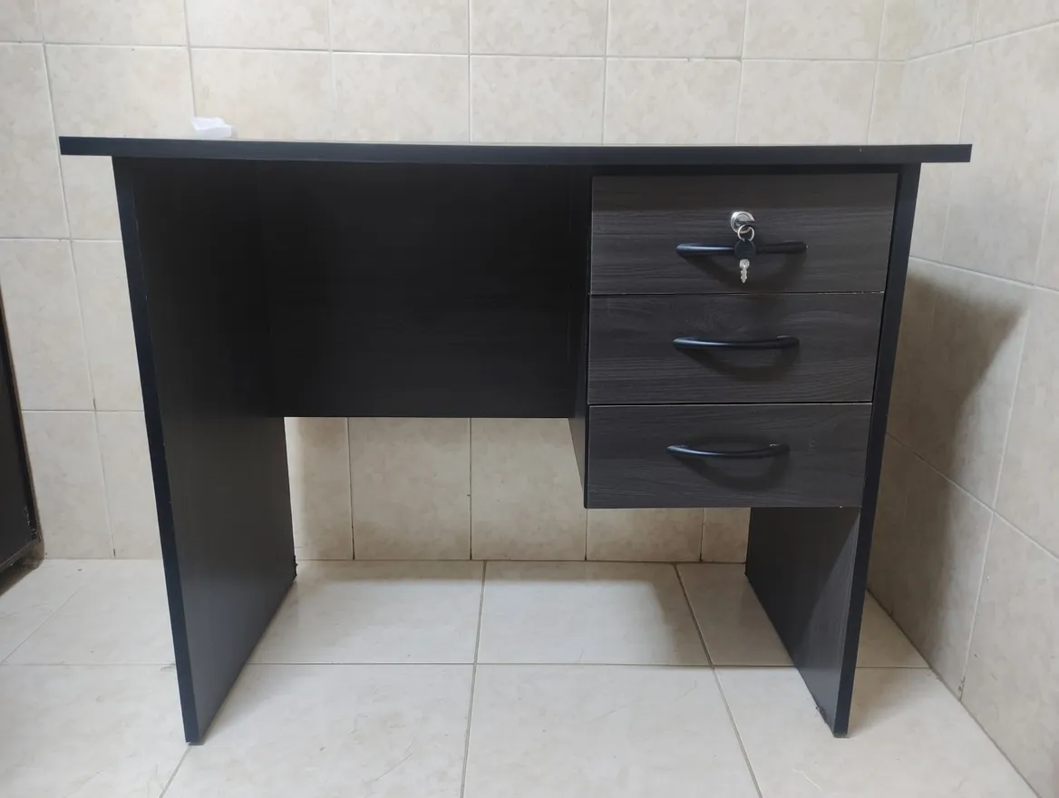 Gray Secretaryâ€™s office desk 3 drawer