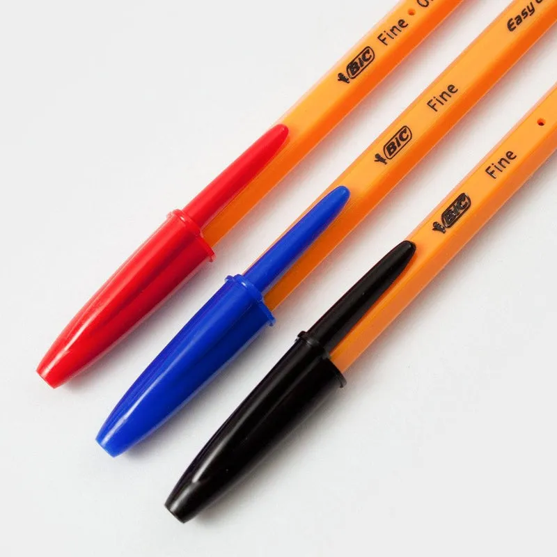 BIC Pens Set (Blue, Black, Red) + Free Rubber/Sharpener